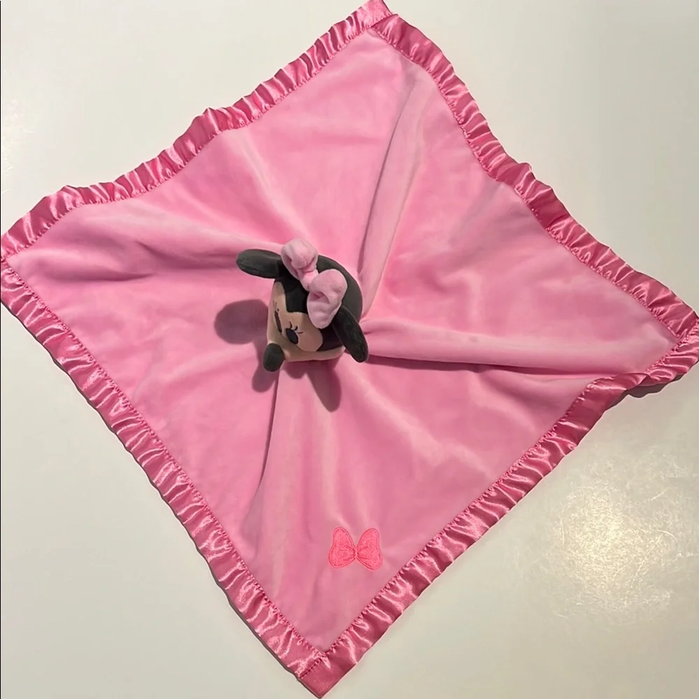 Disney Baby Minnie Mouse Pink Lovey Security Blanket 15”